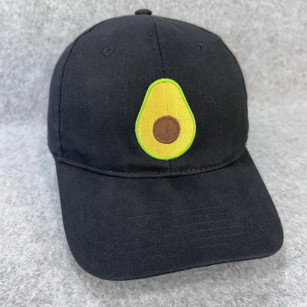 Avocado University Black Dad Hat Avocado Embroidered Strapback Cap